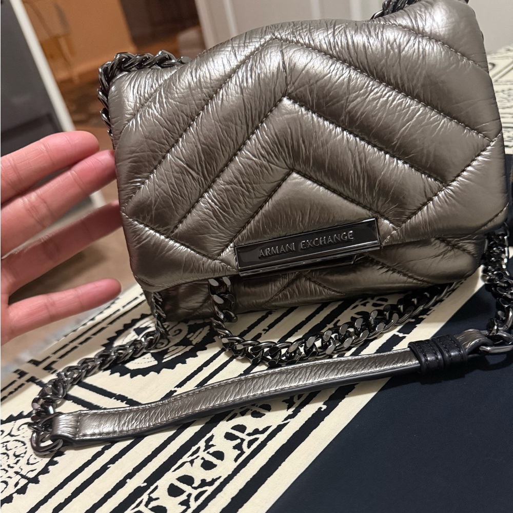 Armani Exchange Silver Quilted Women's Bag